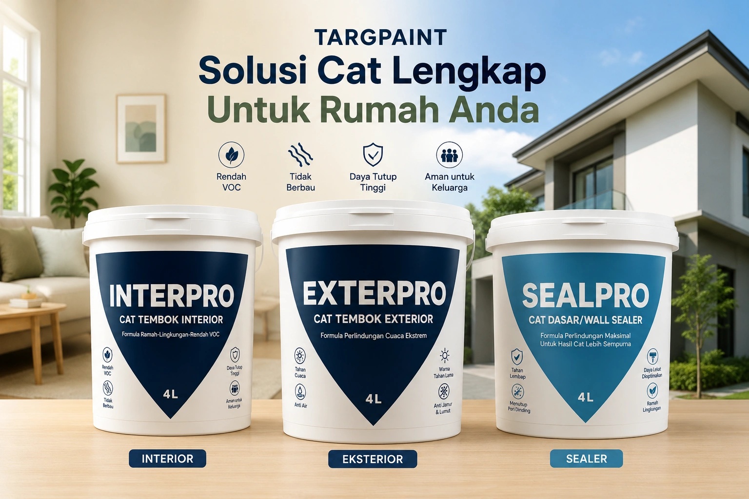 Targpaint Interpro, Exterpro, dan Sealpro berderet